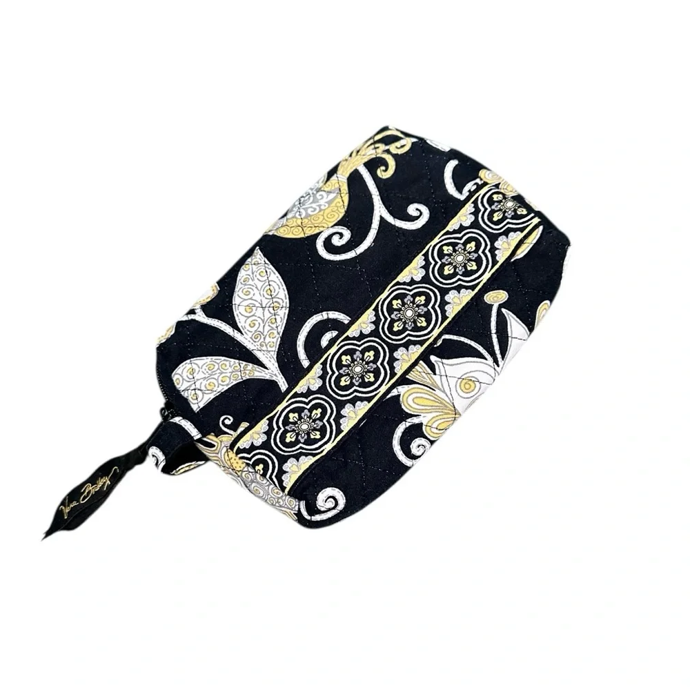 Vera Bradley Yellow Bird Retired medium makeup cosmetic toiletries lined bag